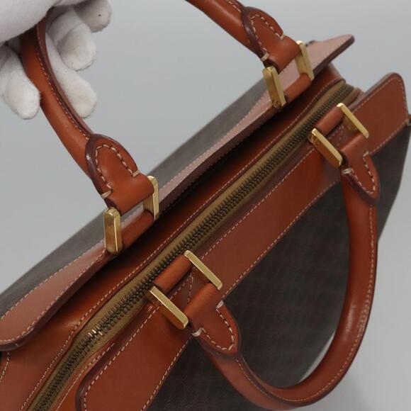 CELINE Macadam Canvas Hand Bag Pvc Leather Brown - Picture 7 of 13